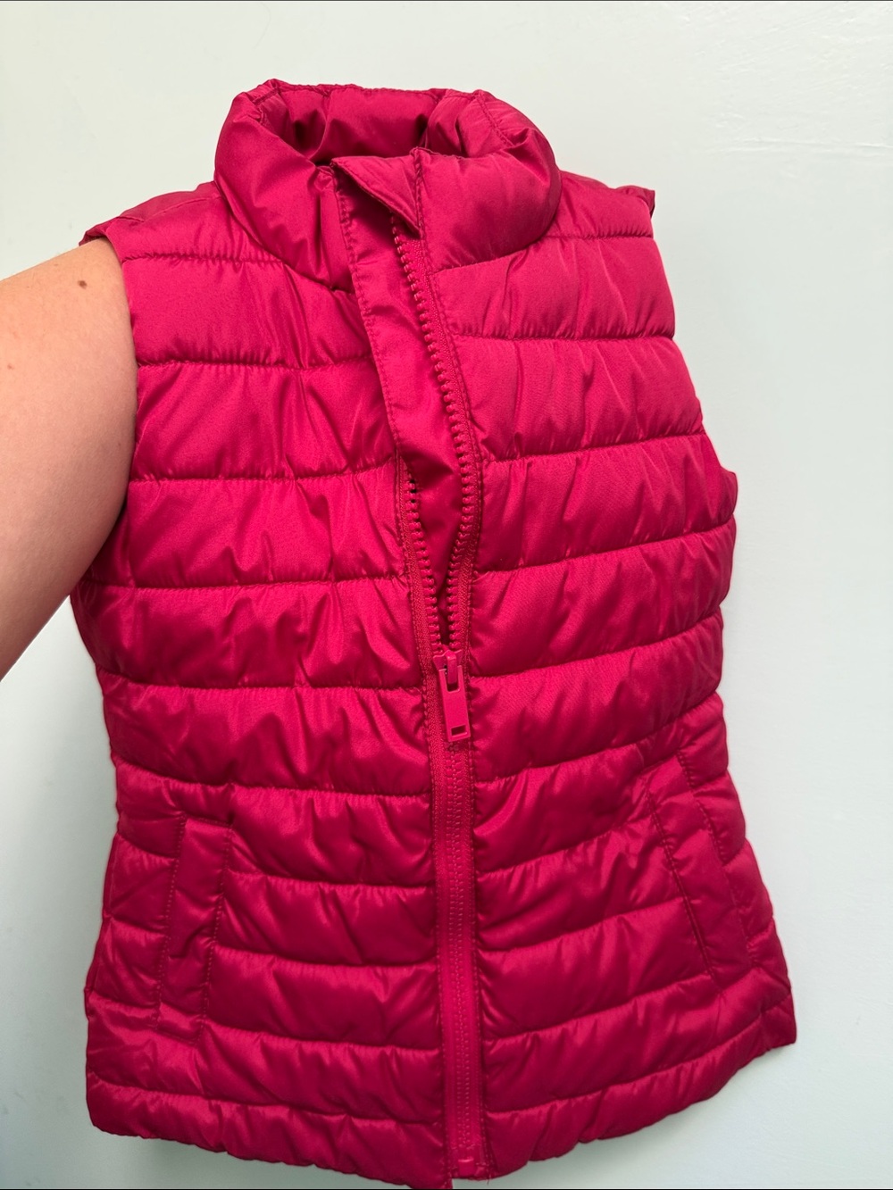 Girls’ Quilted Sleeveless Puffer Vest - Hot Pink